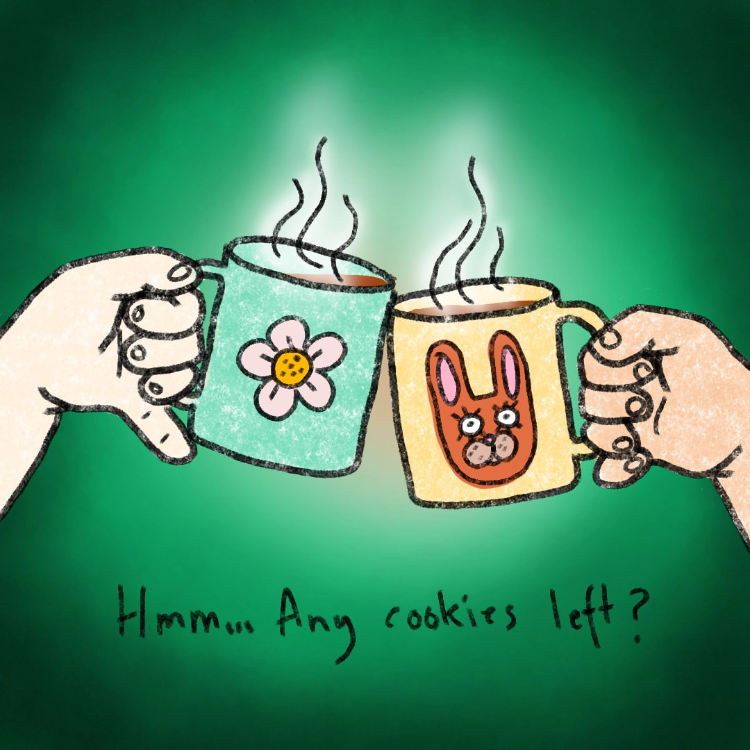 Doodling away for a #betterday with #fridayswithsketch. Everything always seems  better with the help of friends and some tea and cookies ☕🍪🤝 🌈