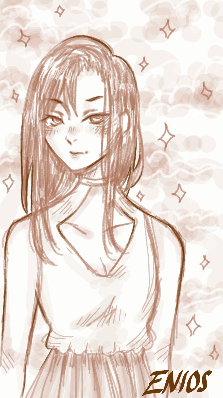 Late night doodle. I love clouds and stars~☆