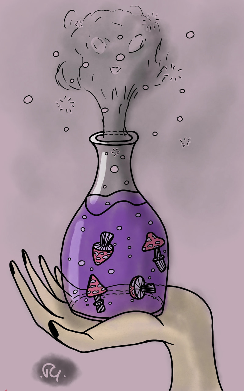 #inktober #Inktober2018 #poisonous #mooshroom #poison #drawing #draw #art #artist #smoke #inktoberday1