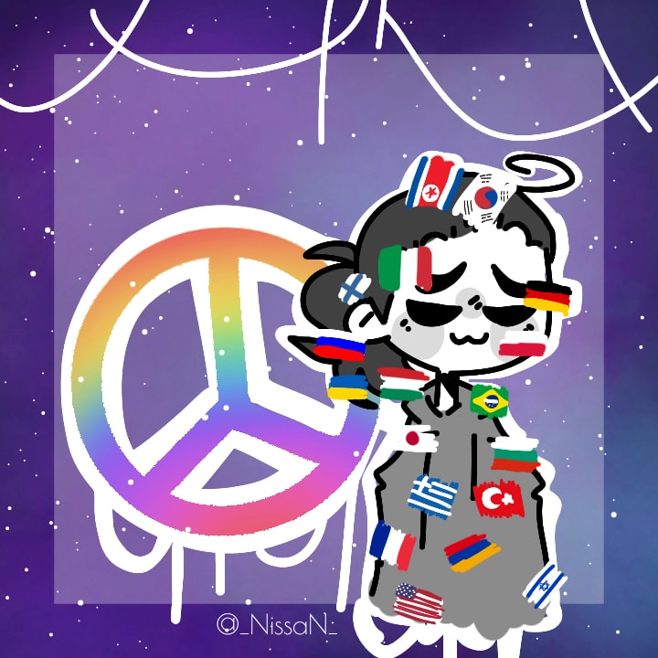 I wish for world peace again.... but I know it'll never happen soon lmao #my2019wish #fridayswithsketch #worldpeace #myart #digitalart #madeinsketch #NissanTheUnholyBeing