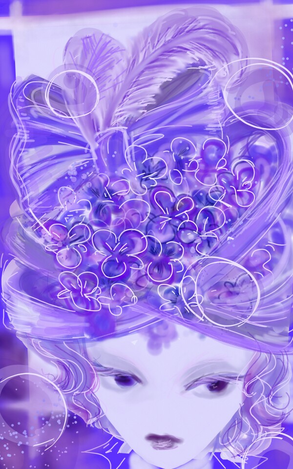 #dailydecember  #purplechallenge  #sketchteam  パープルは昔から好きな色です🎵帽子も大好き💕