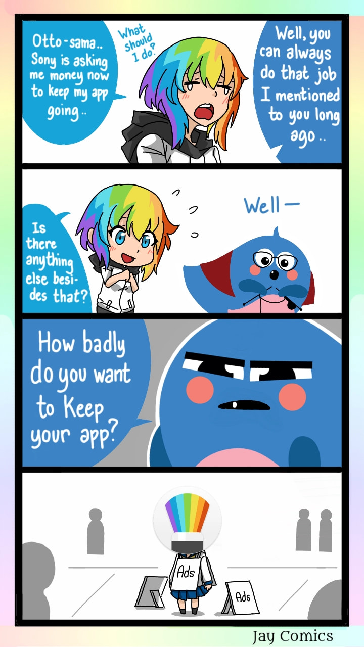 [Repost] When apps needs money to progress.. like any other drawing apps do this too.. This is just a joke.  (-3-) Please don't take it seriously.. #JayArts #JayComics #Sketchchan #Otto