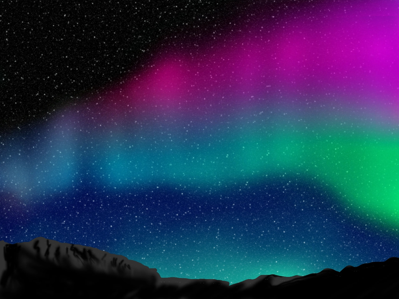 オーロラ描きましたが、もうちょっと上手く仕上げられたはず… #オーロラ #aurora #northernlights #naturechallenge #fridayswithsketch