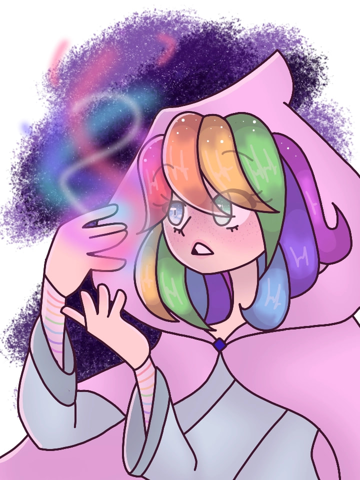#fridayswithsketch #manycolors This was very fun to make! Halfway through coloring, I realised that she looked like Sketch-chan, but I'll just go with it😐