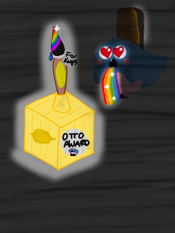 #ottoworld #paintbrush I think otto will find a giant paintbrush award, one so shiny, that he throws up rainbows! (Omg! I never get featured! Best day on Sketch ever!!)