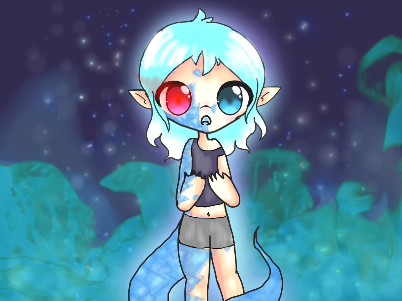 Shes the blue Fire dragon human thing yeah im trill trying to figure out my perfect oc xD #myelement #fridayswithsketch