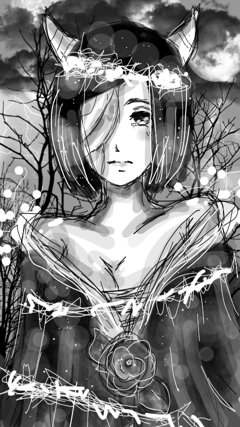 ❤ #doodle #girl #demon #black #white #oc #gray #stickers #surreal #MyManga #fridayswithsketch #LOwlOc #fridayswithsketch #scribble ❤