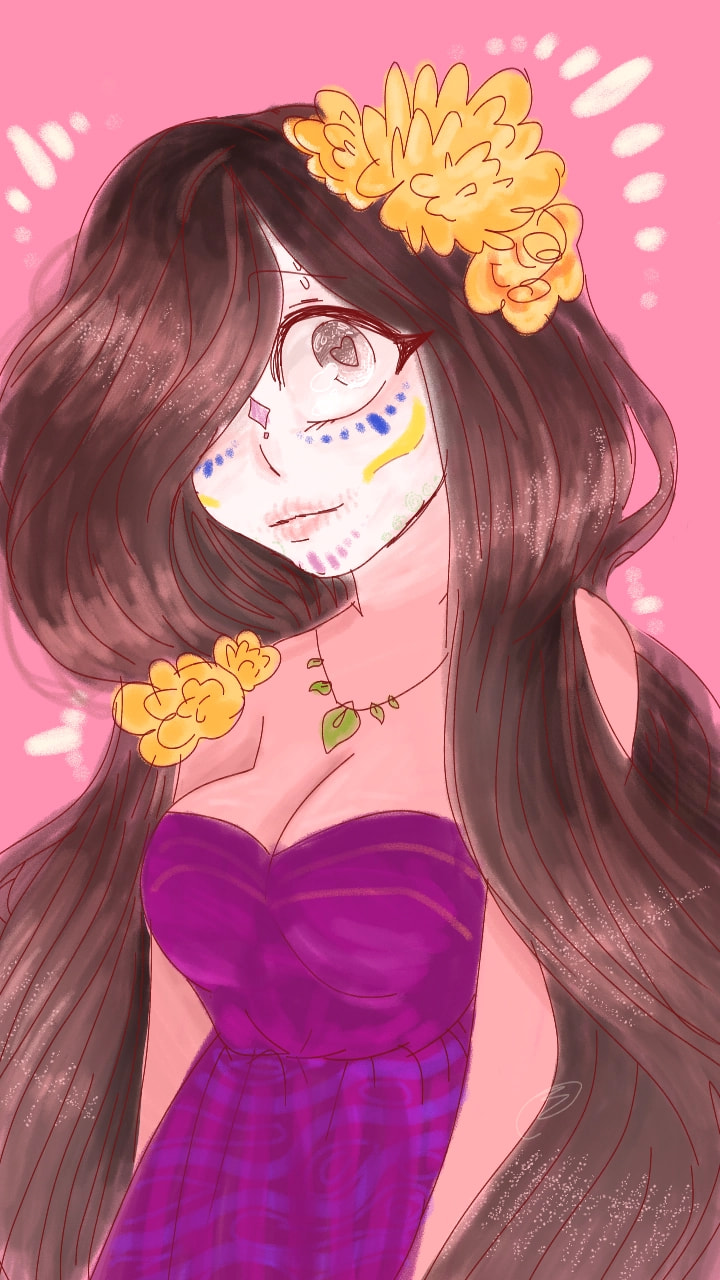 Ah,this is a bit late,but here's my entry for #diademuertos,  ‪@sonysketch‬  💕💕💕 Also,I love the new features 😊!! \\ Guys,sorry I did post much this week,  I was busy with school and making YT vids for my channel 😓