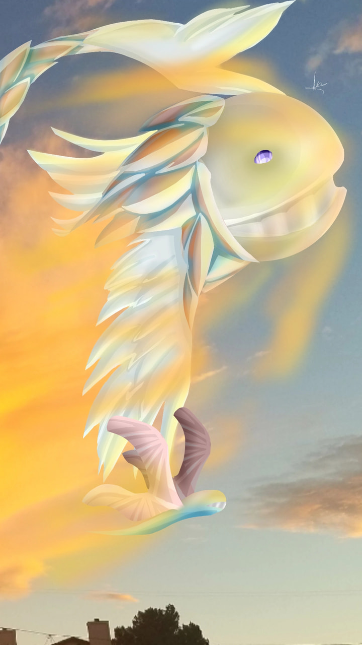 Creepy sky fish :D #photochallenge #fridayswithsketch #sky #fish #cloud