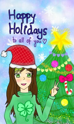 Here is a #holidaycard for all of you for #dailydecember . ‪@amandalm‬ Thank you so so much for 1300+ followers #christmastreechallenge #MeAsClover