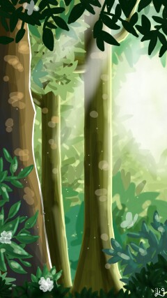 Trying out something different today~ #forest i'm using a reference from a game. (Bcs i'm still learning how to coloring) 😛 hope you guys like it 😊💕 #green
