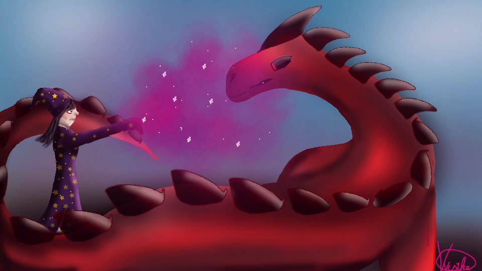 #spell #inktober2018 #inktober #dragon #Magic #red #oktober #Day4 #4