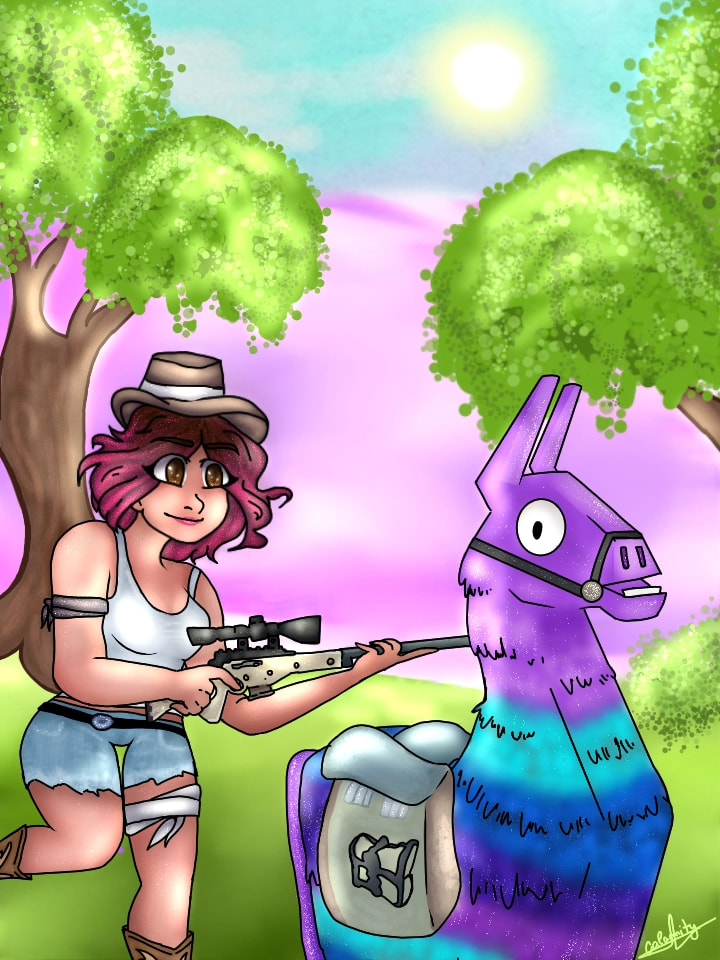 ‪@sonysketch‬ Aaaaaaa!!!!!TYSM for the feature!!!!!!!Searching for supply llamas! #manycolors Yeet I kinda like how it turned out!😀😅 Featured on Fortnite Amino?Yesh..for that I feel apreciated!.. ;w; #fortnite