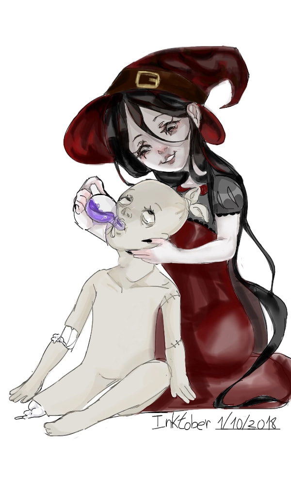 Meet trapo and his "lovely	" mommy #poisonous #Inktober2018 (fixed)