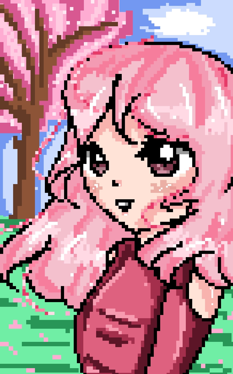 Anime :^  That's the best PixelArt I ever made!! So proud....and...precious #anime #sakura #PixelChallenge