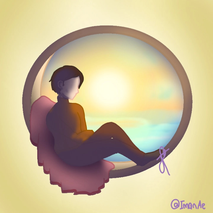 I know it's late already,but I can't resist not to post this for #tranquil theme. #inktober2018 #inktober #sunset