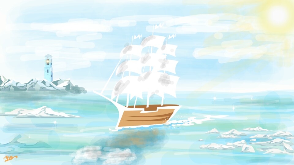 sailing across the ocean antarctica #yoe #dailydecember #transparencytool #cloud #ship #sonysketch #inktober #Inktober2017 #sketch ‪@sonysketch‬