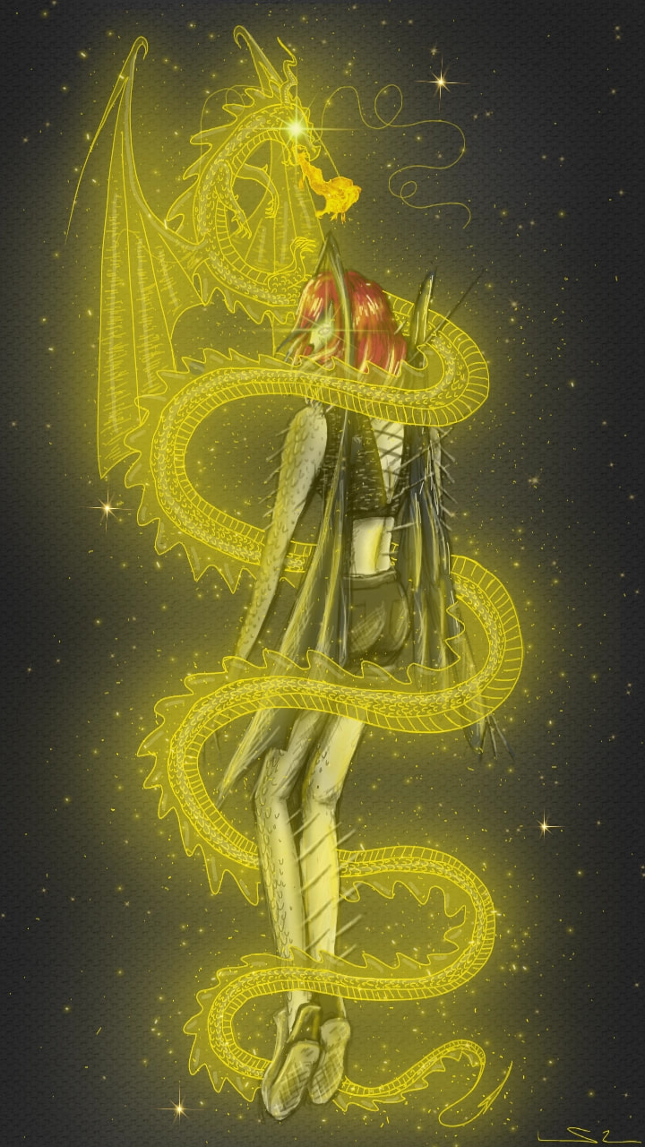 ✨"Golden dragon and Shininght light" for #smaugust #fridayswithsketch #dragonchallenge #shininghtlight #Dragongirl #dragon #golden #GoldenDragon #stars #light ‪@sonysketch‬ ( my 13rd pic form featured yay 💕)