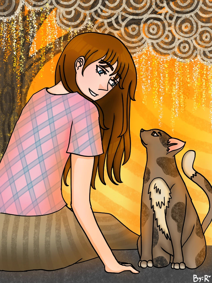 Taking a walk in the afternoon while playing with cats😊😄💕, is a fun thing to treat sadness from things that are difficult to deal with😥😁, and continue to struggle because tomorrow will try better💪😁✨✨ #fridayswithsketch #betterday #sonysketch