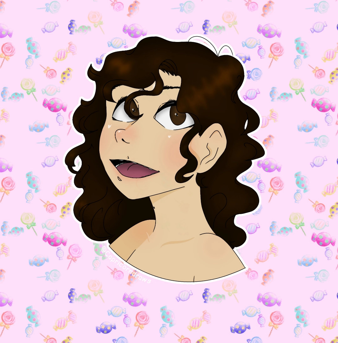#fridayswithsketch #portraitchallenge I tried to do an impasto drawing, and failed. BUT HERE IS SOMETHING ELSE I HOPE YA LIKE :D #selfportrait #candy Edit: 💓omg thank you all for 200+ likes!!!! ＼(◎o◎)／
