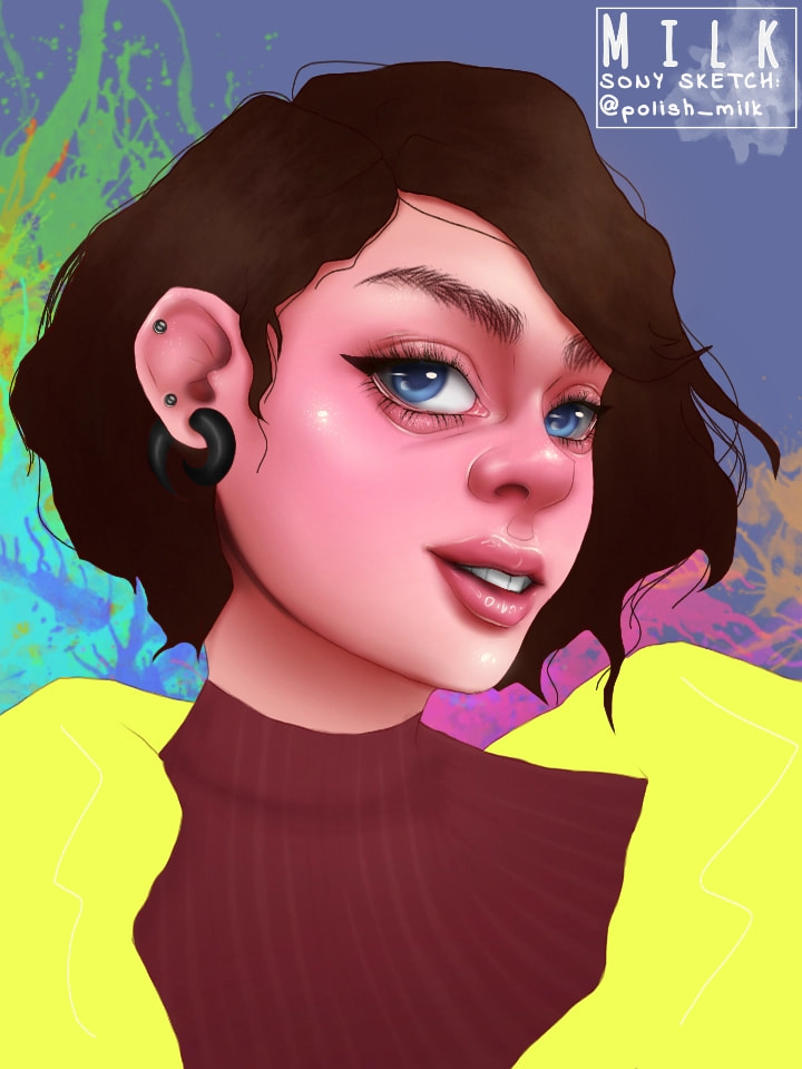 My attempt on #portraitchallenge #fridayswithsketch ;_; #selfportrait #notgood #itried #semirealistic