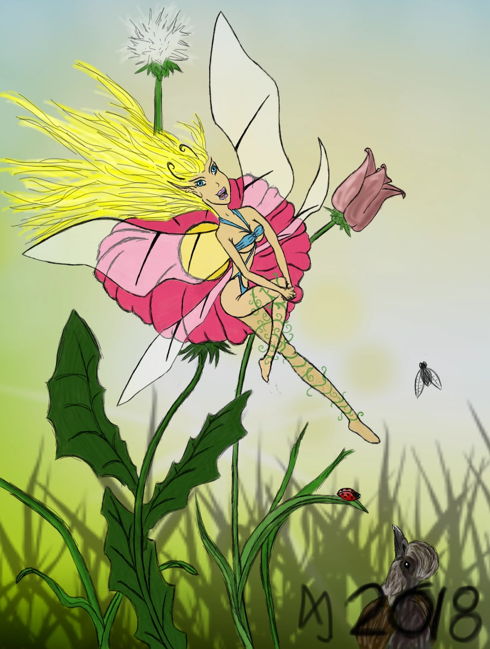 Flower Swinging Fairy #springchallenge #fridayswithsketch