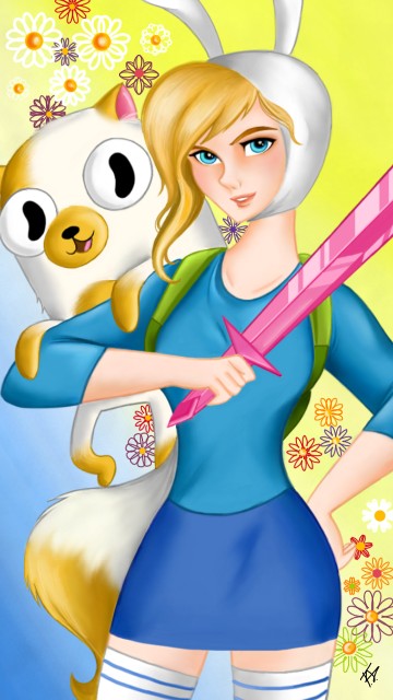 #Adventuretime #fionna #cake #fanart This is a drawing of Adventure Time🗡that my best friend loves💙 . I hope you like it🐰🐈💕