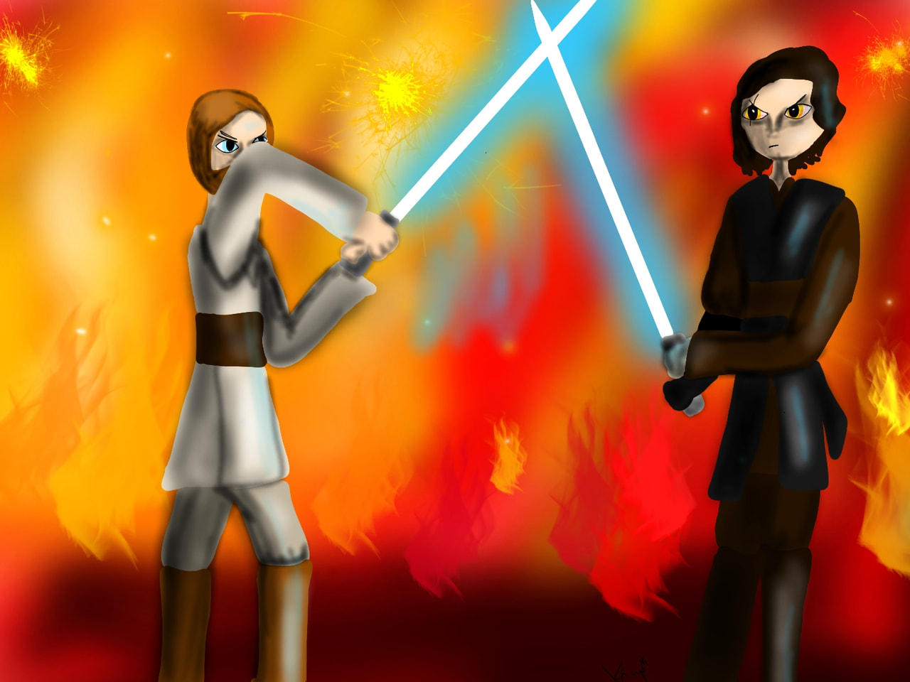 #starwars #fanart #obiwankenobi #anakinskywalker #Mustafar #AnakinVsObiWan #shadingchallenge ‪@sonysketch‬ i hope u like this 😉 😉 japierpapier! 600+ like! Halyna mam zawały!