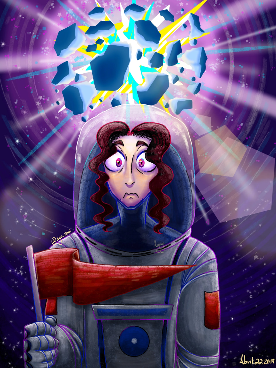 Houston, we have a problem.. D: just imagine being an astronaut and realizing the world exploded just exploded behind your back! #fridayswithsketch #EndOfTheWorld (I was inspired by the Music Animation Video "Let's go" by Stuck in the sound!!)