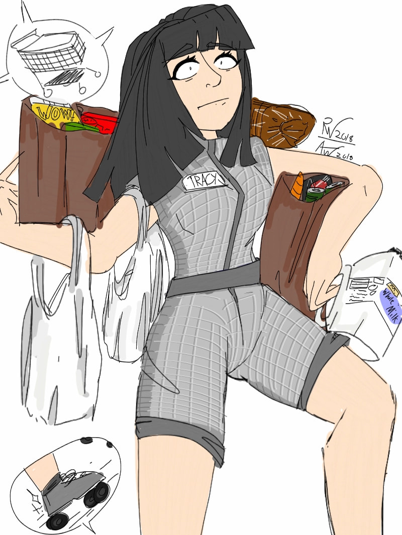 She's a shopping cart, also an accurate image of me trying to bring in all of the groceries at the same time :P (why did this get featured???) #myobject #fridayswithsketch