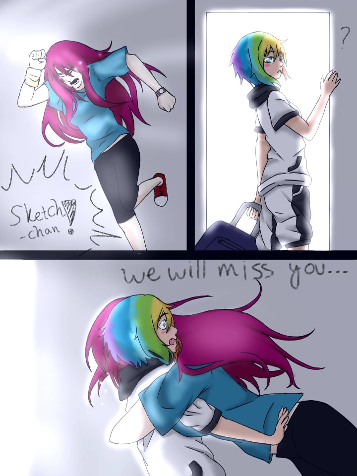 We will miss you sketch... #anime #GoodbyeSketch #hug #sad #oc #sketchchan #sketch #light #idk #crying sketch chan original design by : ‪@BlueBirdOfficial‬ #endoftheworld ‪@sonysketch‬