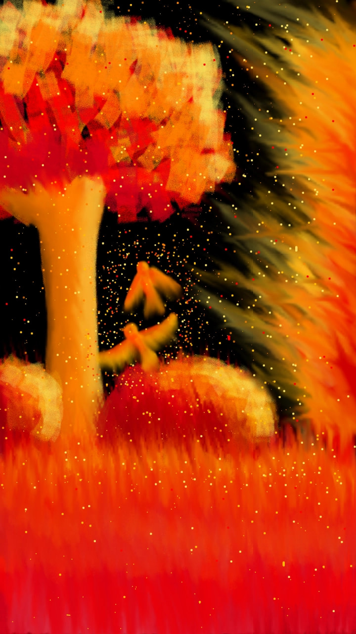 ~NightFire~ #fridayswithsketch #3ColorChallenge #fire #birds #plants #sonysketch #featured I used orange, yellow and red, but different variations of each. Edit: Thank you for 1000+ likes!💖