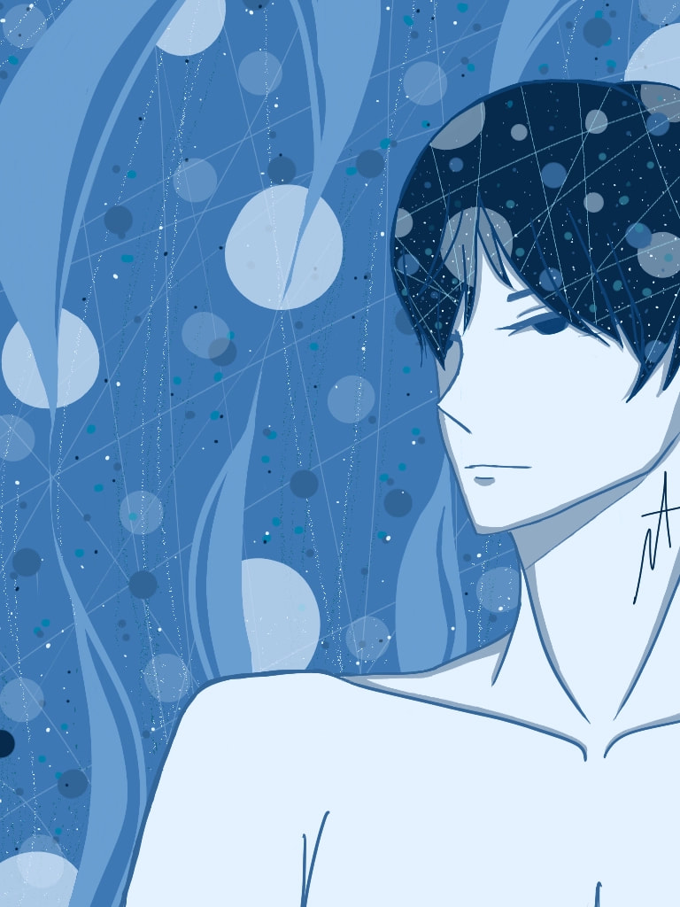 The water is alive. Once you dive in, it'll bare it's fangs and attack. Don't resist the water. Glide your body as you carve an opening. [Inspired by free!] #onecolor #fridayswithsketch #sonysketch #free #haru #blue #boy #water #anime  N/A