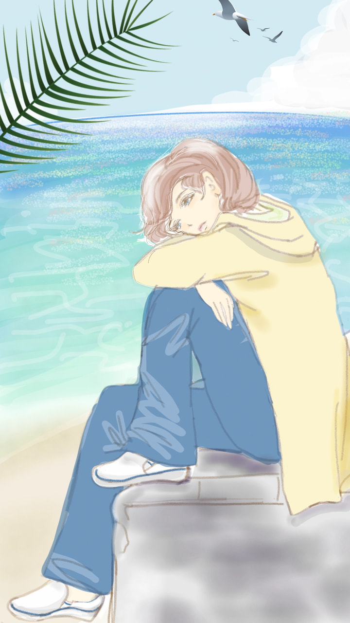 ‪@hono‬ さんのデッキシューズが素敵でした😊靴を履いている姿を想像してしまいました 😊 やっぱりGOTA さんのタグをお借りします #好きな歌のジャケットを描いてみた ユーミンの"海を見ていた午後"とても素敵な歌詞で大好きです😆情景が目に見えるような切ない大人の恋の歌😳#stickers #mygift #fridayswithsketch #sonysketch