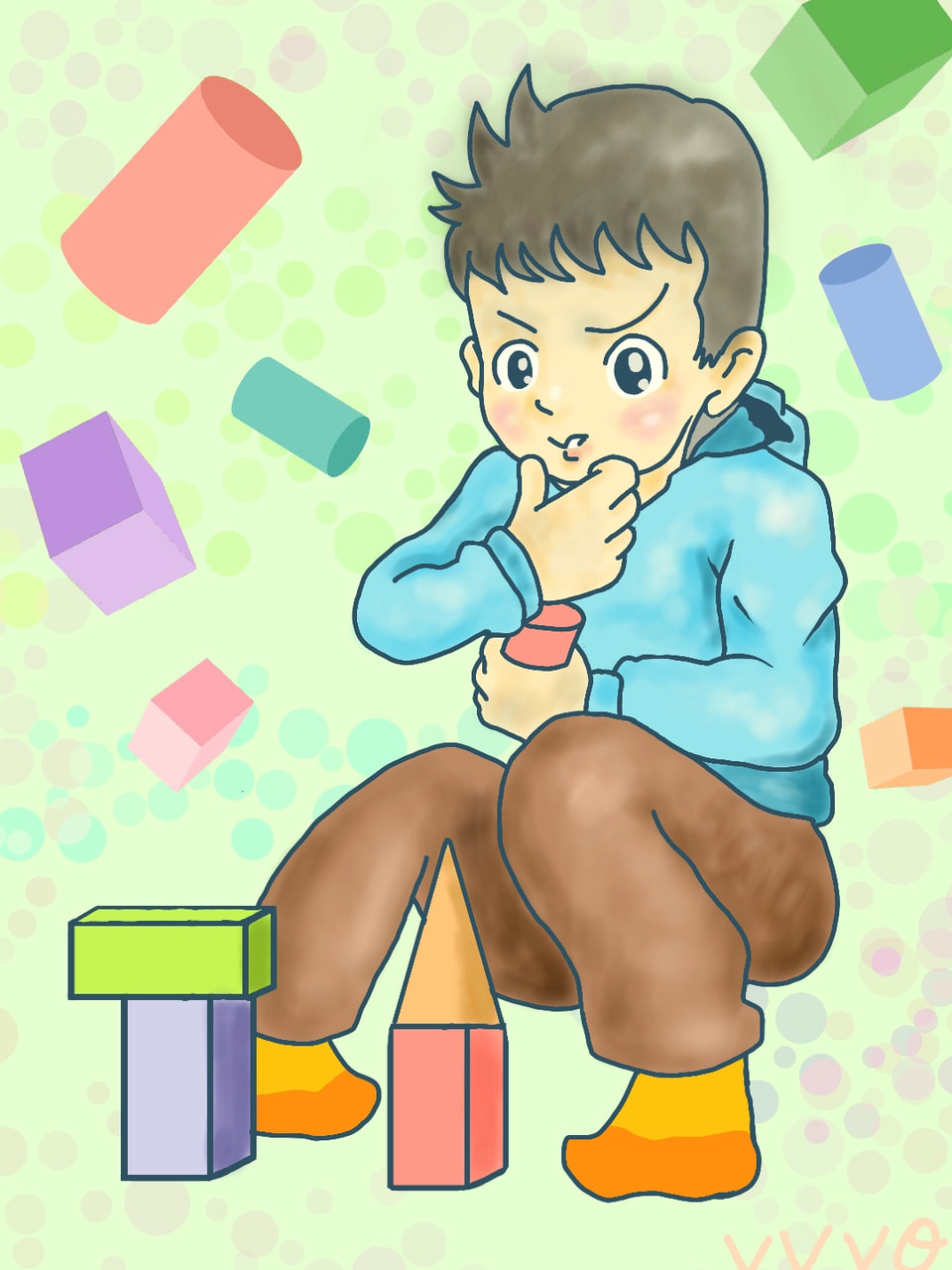 建築家が考え中でござる(A young architect is thinking)#cutenesschallenge #fridayswithsketch #boy