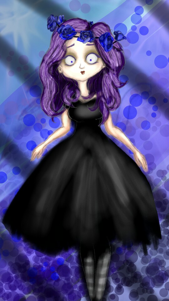 #girl #anime #flowers #flowercrown #crown #bored #blue #purple #tired #random