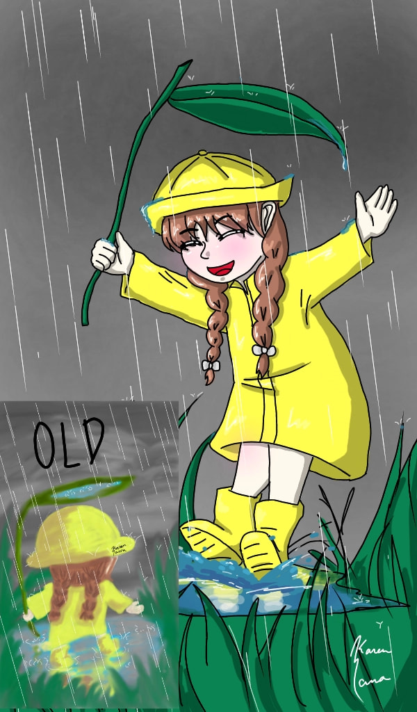 Waa its rain season in the Philippines again so recreated this art work (love the new update lol) #fridayswithsketch #RecreateChallenge  #redraw #karensama