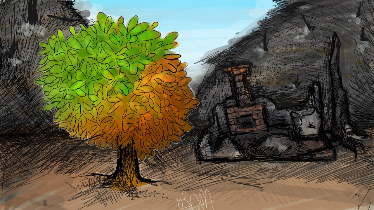 There have been a bunch of wildfires where I live. What is left after the fire has been both sad and beautiful.  #fridayswithsketch #naturechallenge