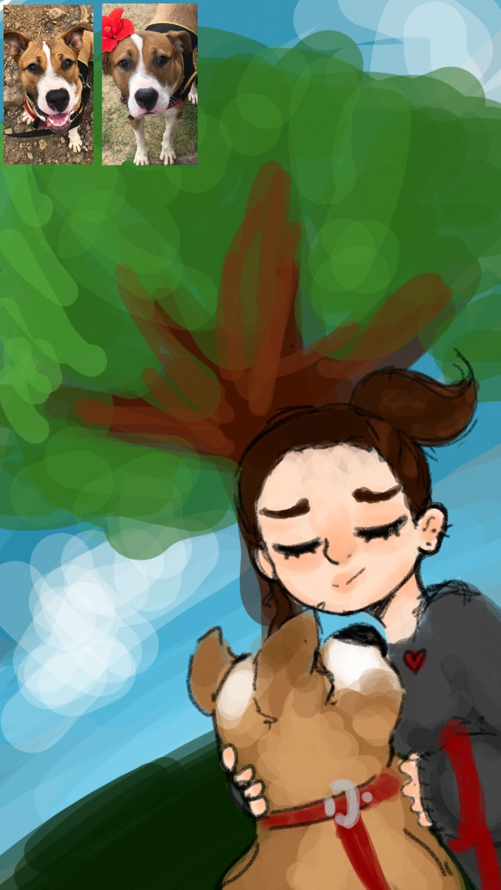I volunteered at the kauai humane society, i bonded with a dog named phoenix. I planned to adopt him,  but before we could finalise things,he was adopted. I would give anything to travel back in time and adopt him in time. #mytimetravel #fridayswithsketch