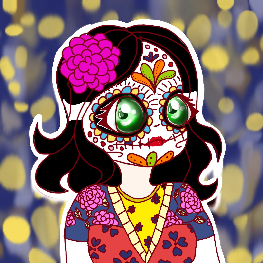 One very quick sketch for#diademuertos...#100PercentSketch #sketch #SketchApp #doodle #halloween #art #girl #betatesting #sonysketch ‪@sonysketch‬ #character #oc #diadelosmuertos #fridayswithsketch #czech