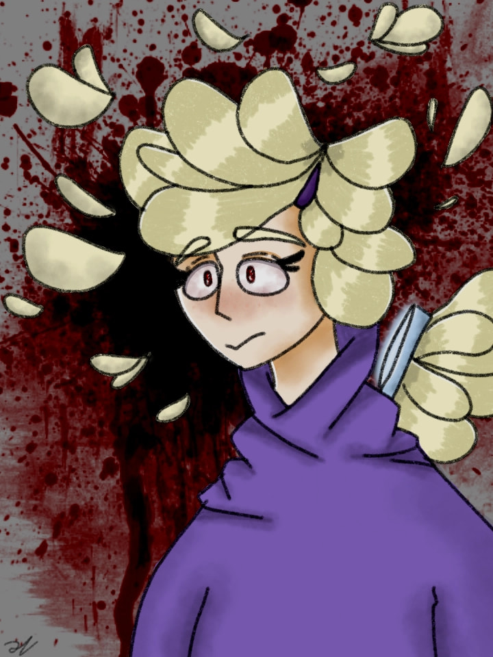 Haappy Halloween Ehe so creepy maybe idk pic from Jenny So i hope you like it  #pieces #slice #Jenny #OC #blood #bloody #hairpieces