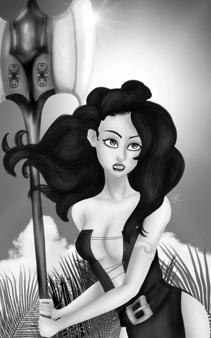 Day 21st - Furious "I am NOT going back!"  #inktober#Inktober2017#Furious#blackandwhite version#marikaaria#shma#maoc#malacs#stickers#warrior 20 y.o. Asta. Link to my collab in the comments #MAft