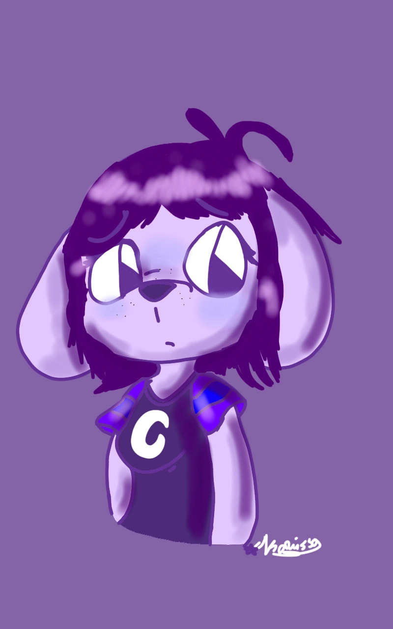 One of my OCs, #midnightmoonlight. She's a magic dog who fights the evil Planet Kittiez along with the other elemental pups from #PupsOfTheEarth. Her favorite color is purple, so here's my entry for today's #purplechallenge! #colorweek