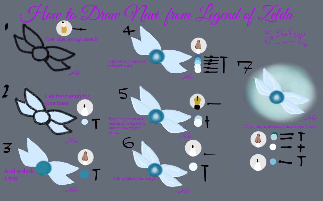 "Hey! Listen!" A #tutorial of Navi from Legend of Zelda. Thank you for the feature! #mysketchtutorial #fridayswithsketch #legendofzelda #nintendo #game #videogame
