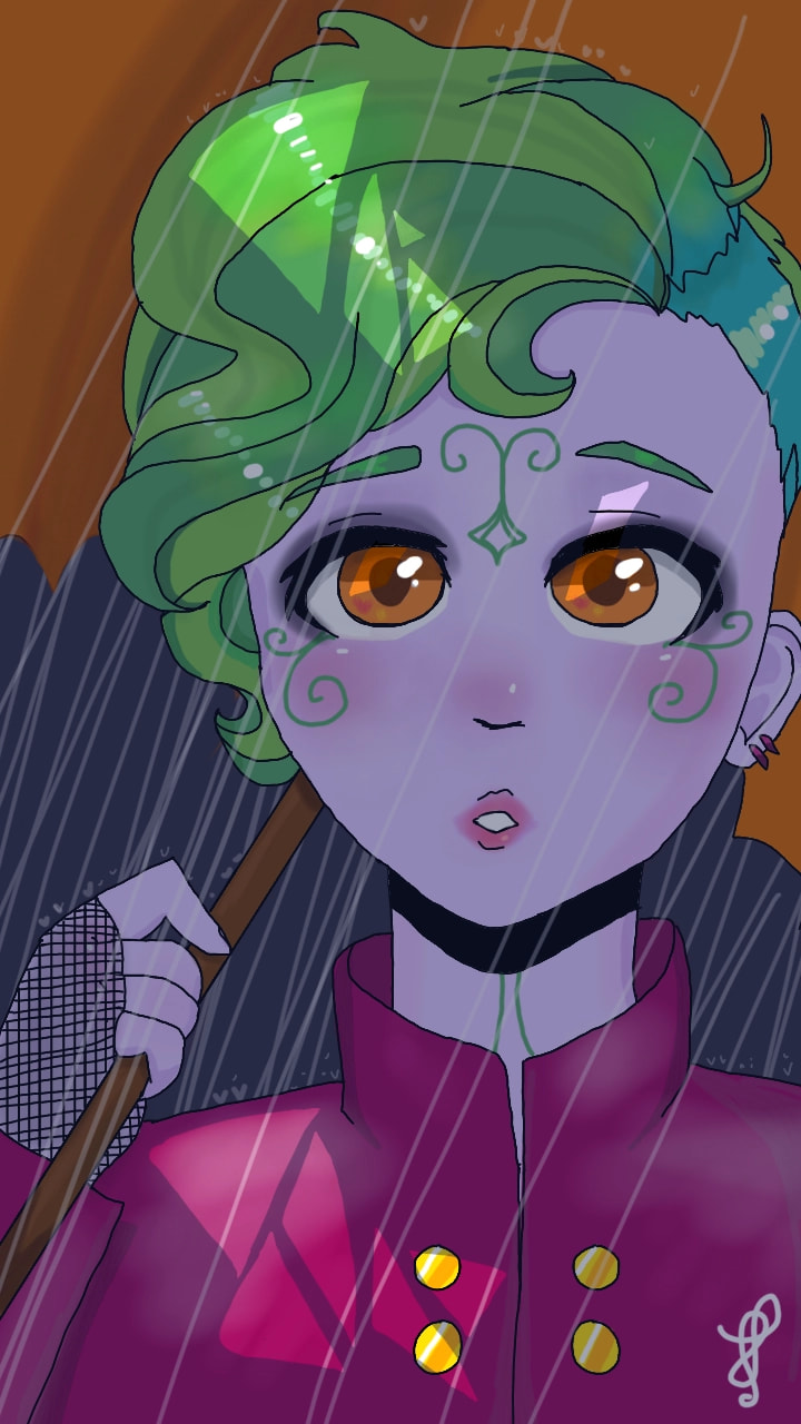 #MyManga anime is so dramatic... Here's my OC Vaxine in the rain. #fridayswithsketch #vaxine