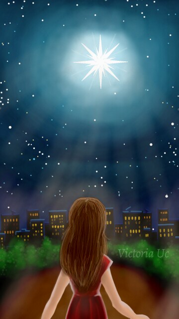 Merry Christmas! 🎄🎉  #Christmas #night #sketch #stars #city