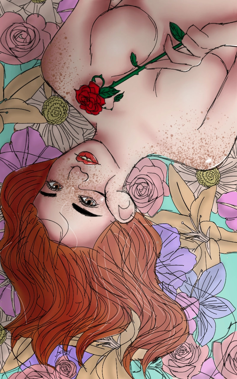 #addyourself #creative #love #asthetic #Adorable #cute #blush #fridayswithsketch #oc #cutegirl #myart #digitalart #art #flowers #fridaysforfuture