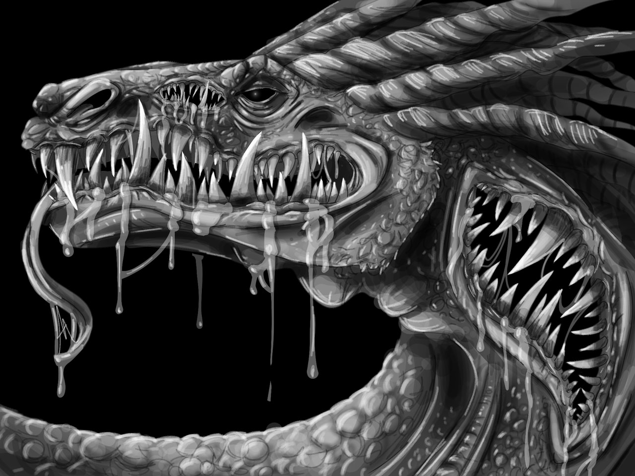#inktober2018 #100PercentSketch #drooling #dragon