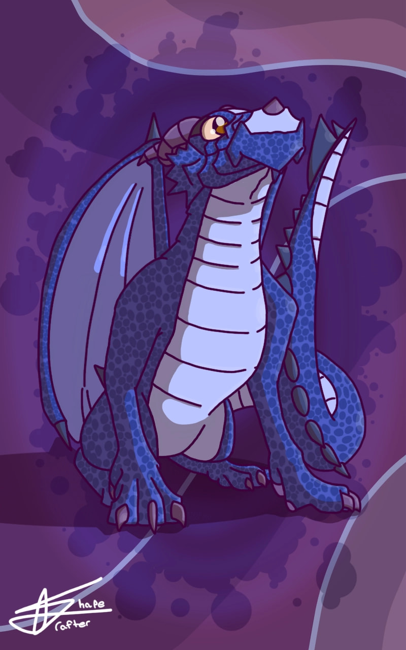 #fridayswithsketch #mydragon it's about time I finished this. ........it's a dragon. (I was gonna do a landscape background but didn't) Anyway I hope you like it. (He needs a name.) #ShapeCrafter #art #cartoon #dragon #character #purple #drawing #chibi