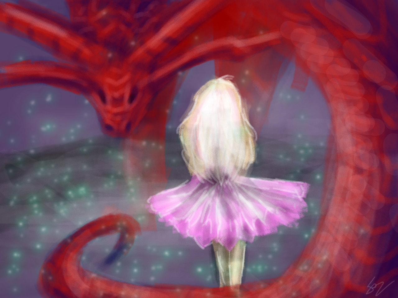 "Dance or you'll be eaten." #dancechallenge #fridayswithsketch ‪@sonysketch‬ #dragon #girl #ballet #drawnonsketch #dance #TooManyHashtags